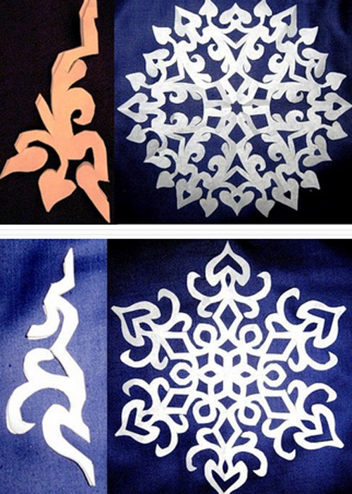 How to cut snowflakes with Christmas decorations according to the kirigami art of Japan Picture 16
