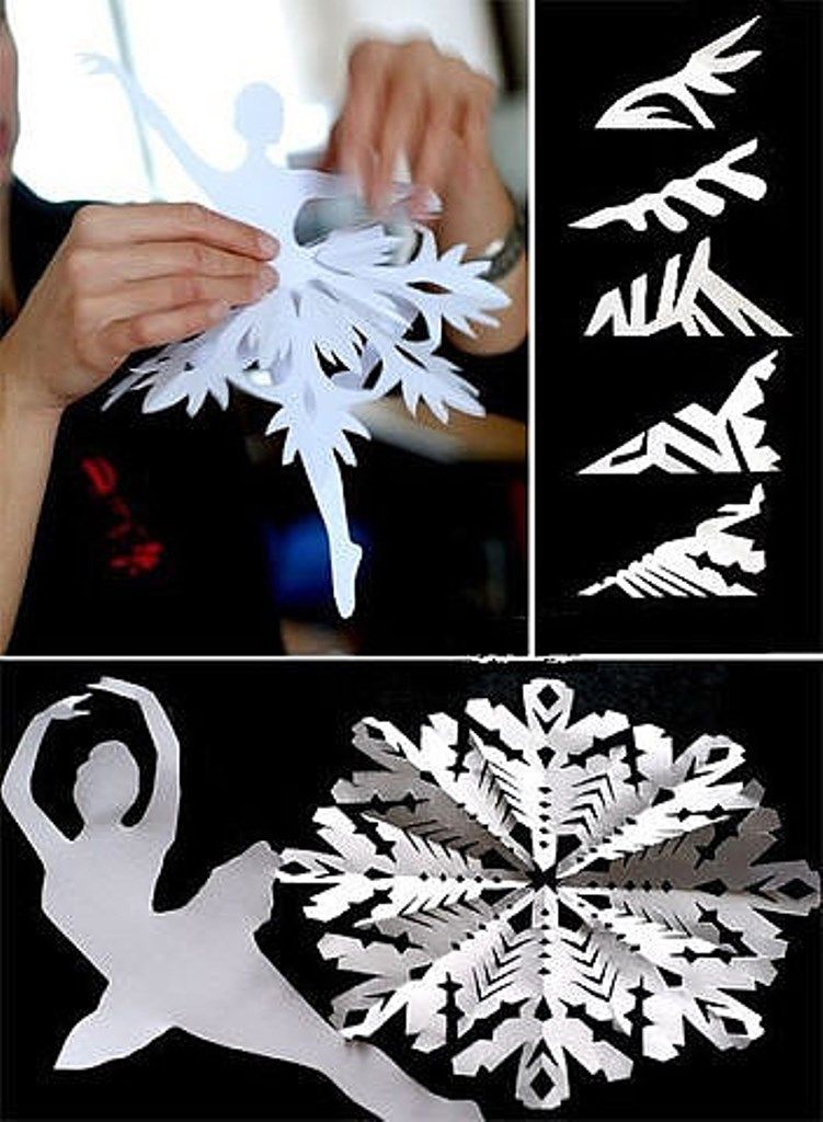 How to cut snowflakes with Christmas decorations according to the kirigami art of Japan Picture 5