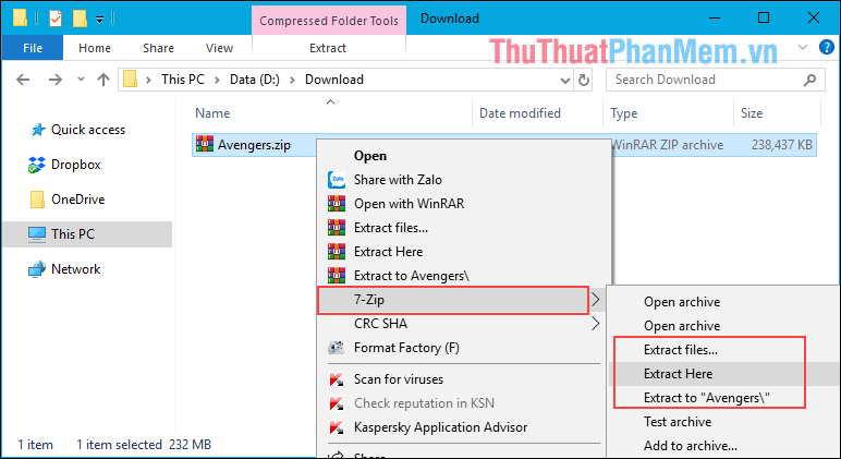 How to decompress RAR, ZIP files with Winrar, 7-Zip software Picture 4
