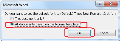 How to default the font in the word Picture 9