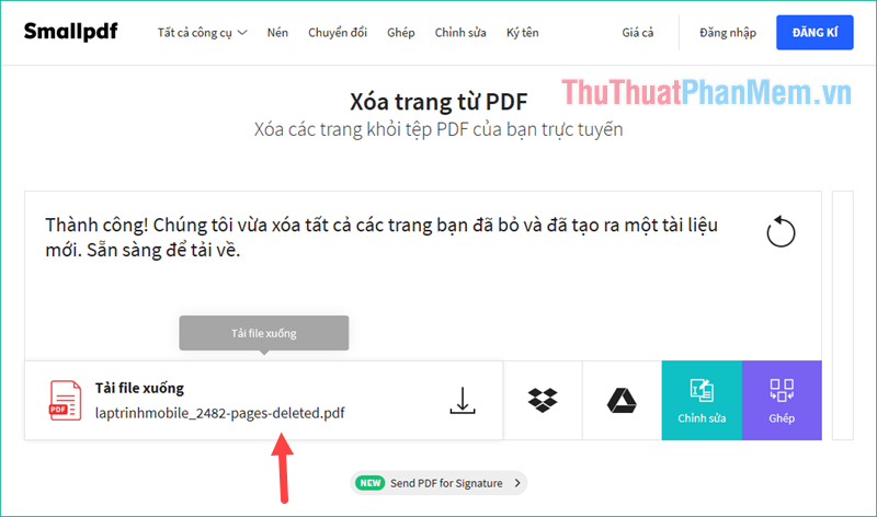 How to delete a page in PDF - Delete 1 page of any document in a PDF file Picture 13