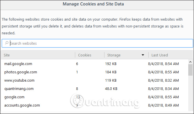 How to delete a site's cookies on Firefox Picture 4