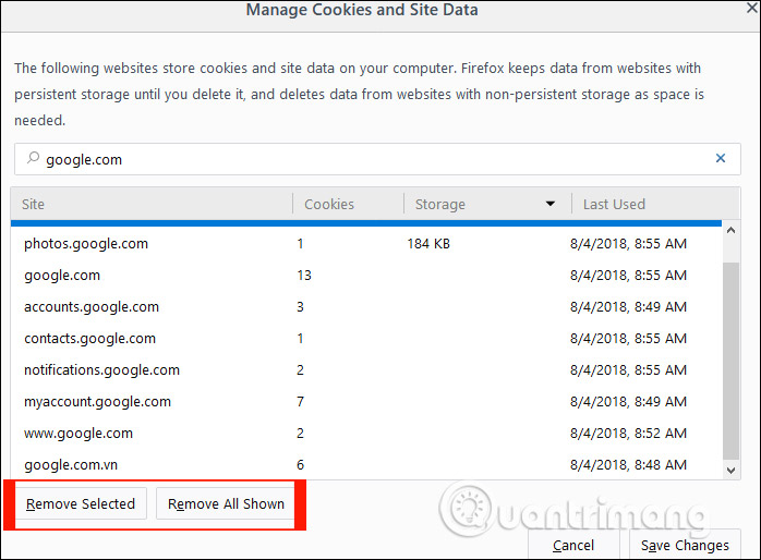 How to delete a site's cookies on Firefox Picture 5