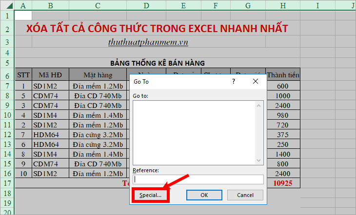 How to delete all formulas in Excel fastest - TipsMake.com