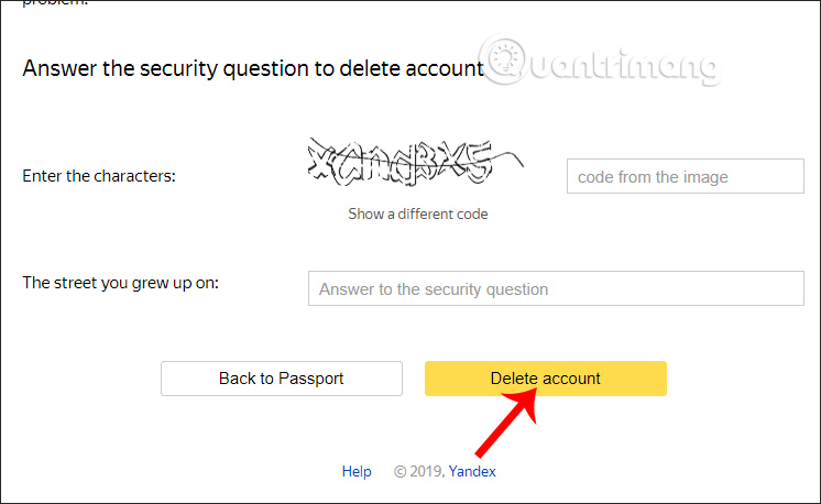How to delete an account Yandex Mail Picture 3