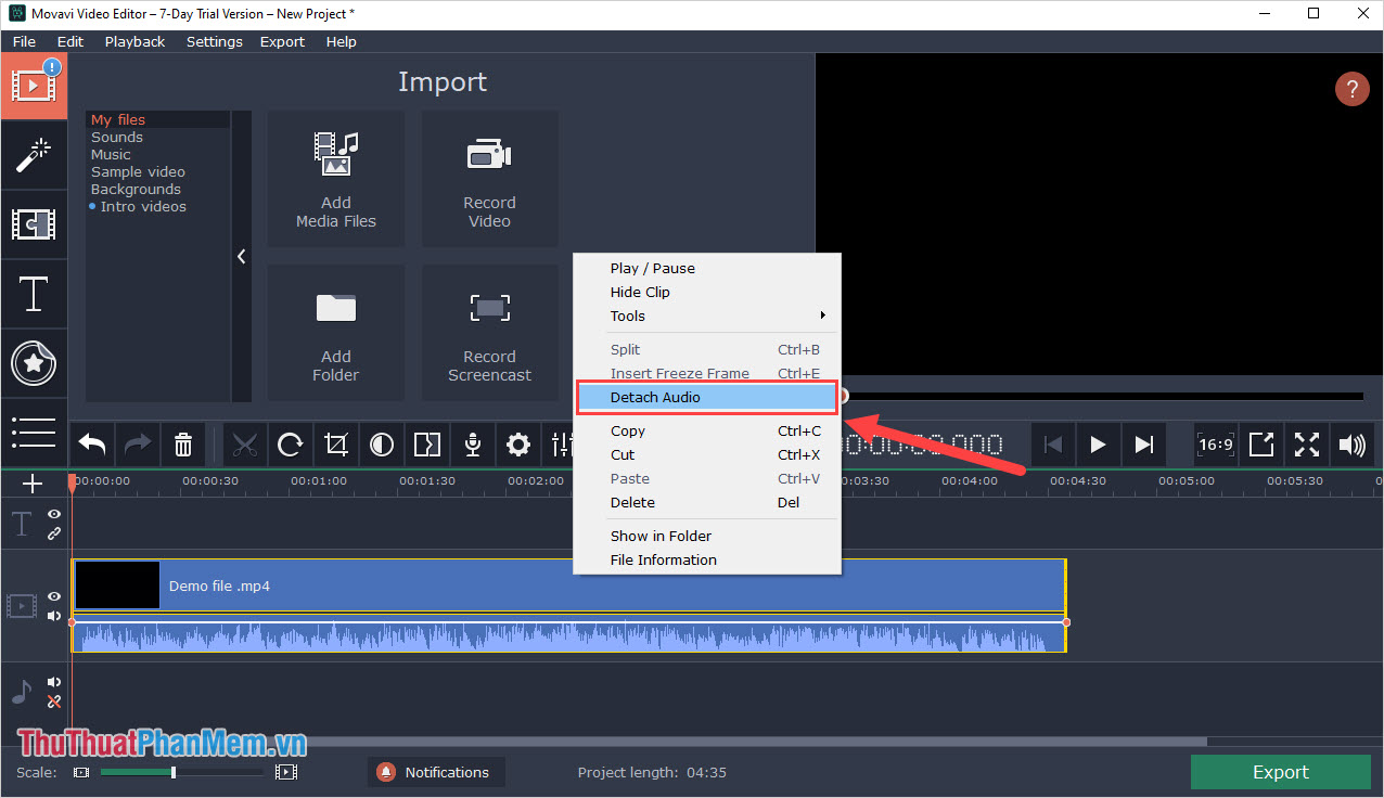 How to delete audio in Video