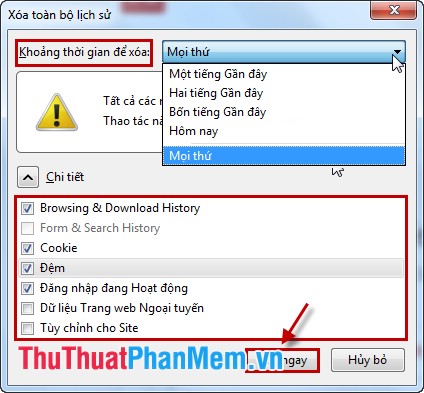 How to delete browsing history, search on Chrome, Firefox, IE Picture 8