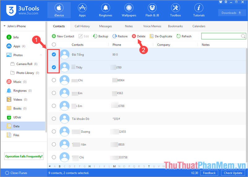 How to delete contacts on iPhone, delete 1 or more numbers on iPhone extremely fast Picture 11