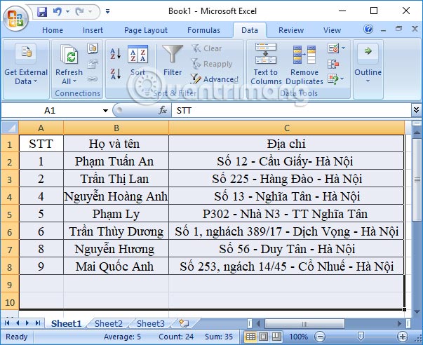How to delete data, duplicate content in Excel Picture 5