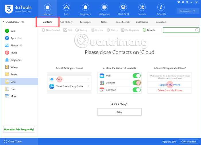 How to delete duplicate contacts on iPhone with 3uTools Picture 6