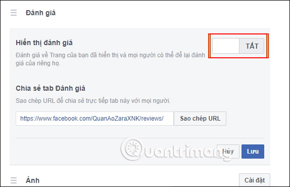 How to delete Facebook Fanpage reviews Picture 3