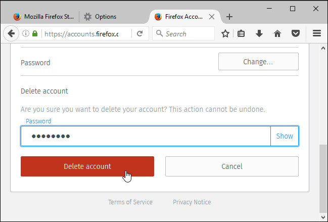 How to delete Firefox account Picture 5