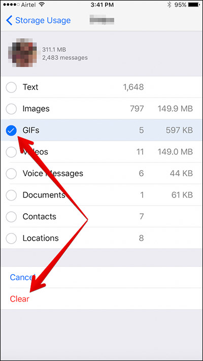 How to delete multimedia files in WhatsApp chat history on iPhone Picture 5