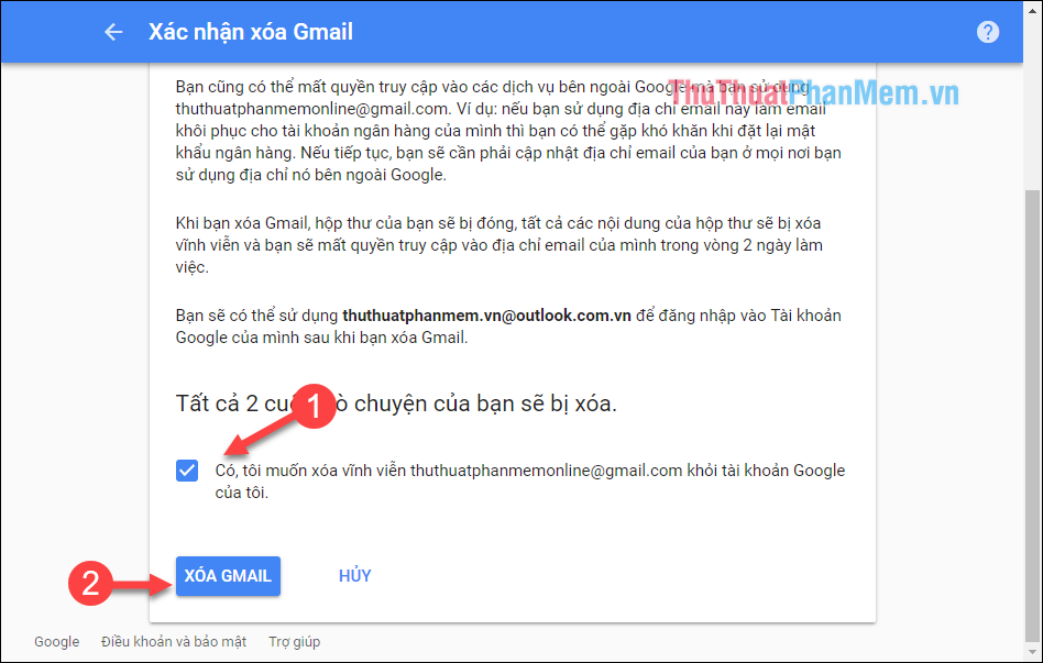 How to delete permanent Gmail accounts quickly Picture 8