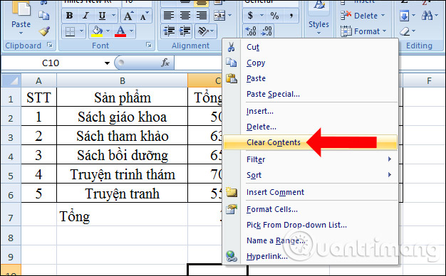 How to delete quick recipe on Excel Picture 4