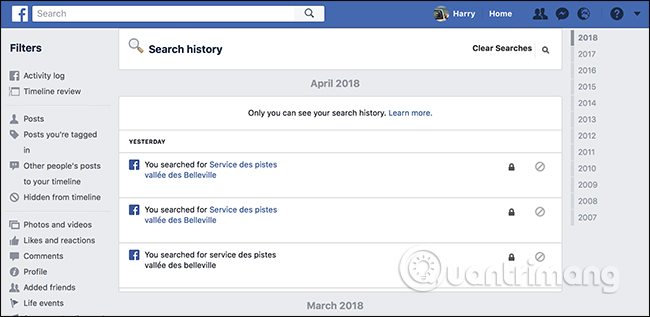 How to delete search history on Facebook? Picture 16
