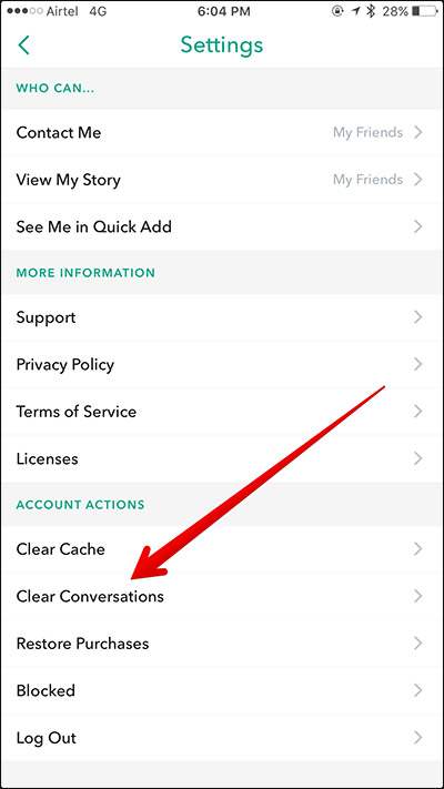 How to delete Snapchat's chat history on iPhone and iPad Picture 3