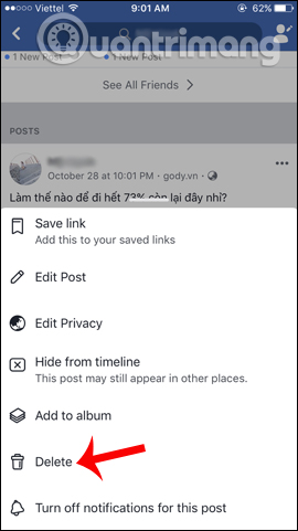 How to delete status, photos posted on Facebook Picture 2