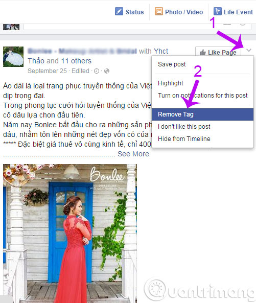 How to delete tags on Facebook Picture 1