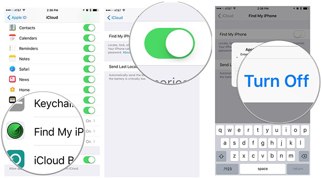 How to delete the link device, turn off Find My iPhone / iPad / Mac feature and log out of the Apple ID account Picture 10