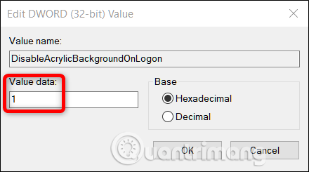 How to disable background log blurring on Windows 10 Picture 6