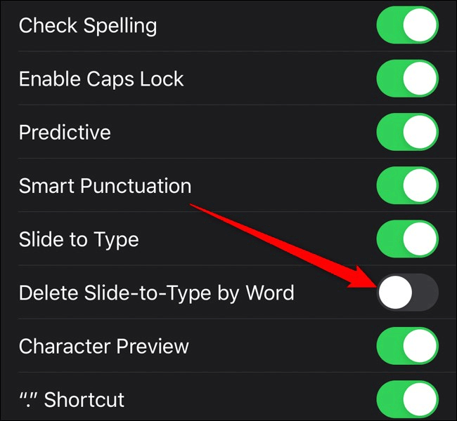 How to disable swiping to type on iPhone keyboard Picture 5