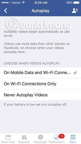 How to disable the auto-run video feature on Facebook Picture 7