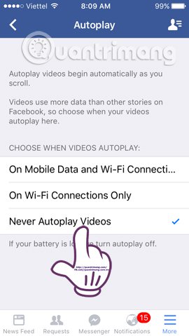 How to disable the auto-run video feature on Facebook Picture 8