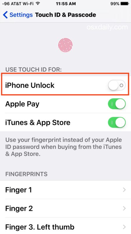 How to disable Touch ID on iPhone, iPad? Picture 3