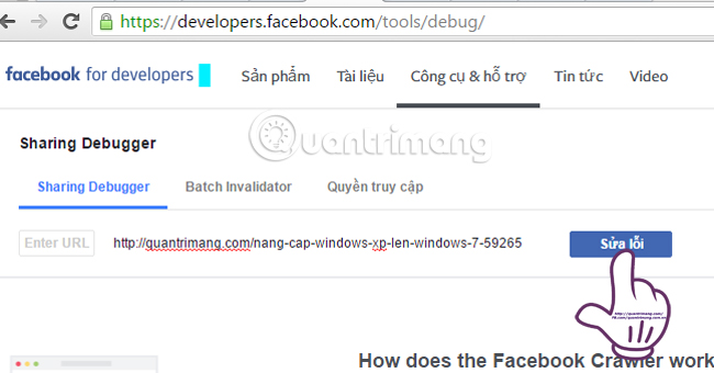 How to display links and thumbnails when sharing articles on Facebook Picture 2