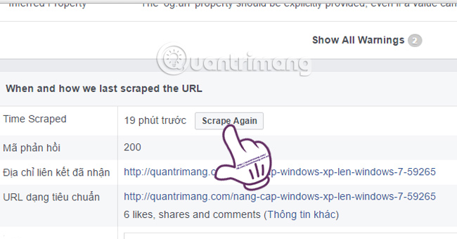 How to display links and thumbnails when sharing articles on Facebook Picture 3