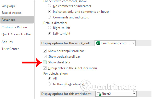 How To Display Sheet Tabs In Excel