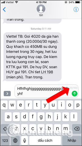 How to display the iPhone message character counter Picture 3