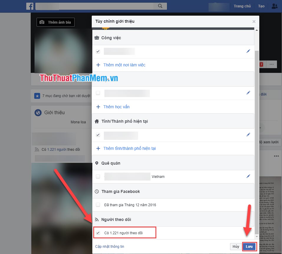How to display the number of followers on personal Facebook Picture 3
