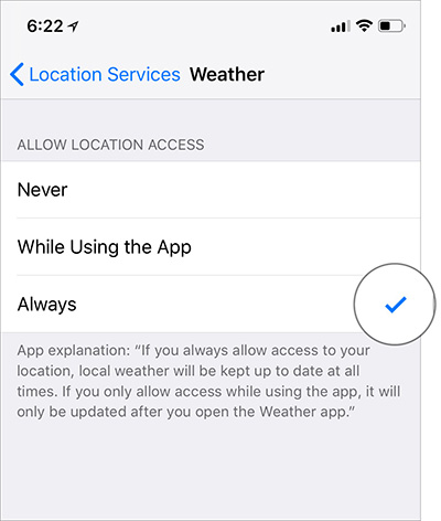 How to display the weather on the iPhone lock screen Picture 4
