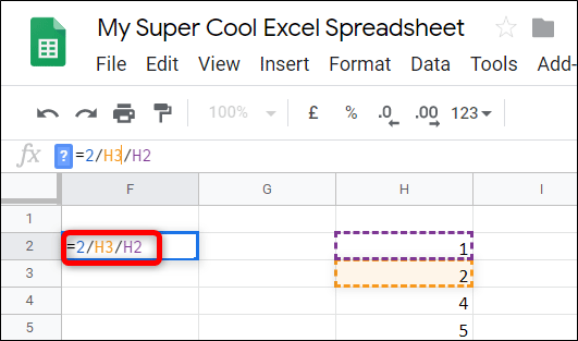 How to divide numbers in Google Sheets Picture 5