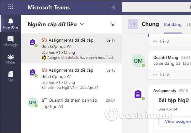 How to do homework on Microsoft Teams for students Picture 1