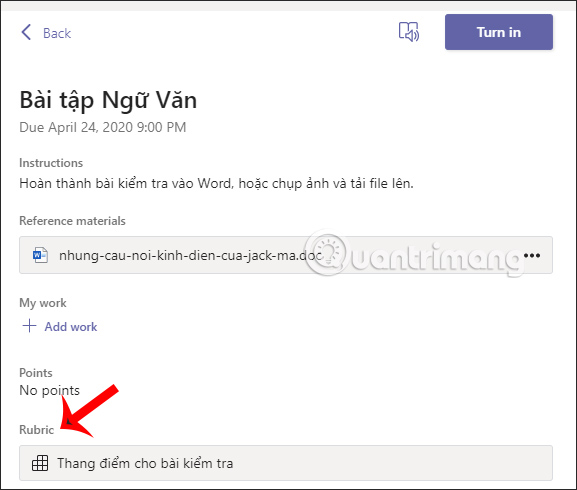 How to do homework on Microsoft Teams for students Picture 2