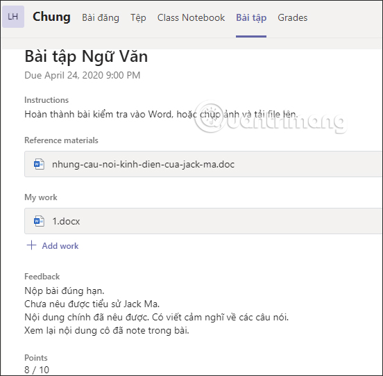 How to do homework on Microsoft Teams for students Picture 8