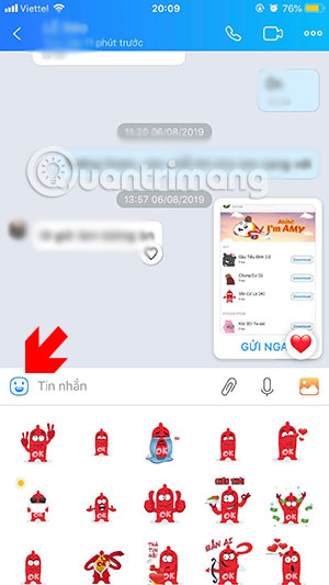 How to download and use BCS sticker OK on Zalo Picture 3