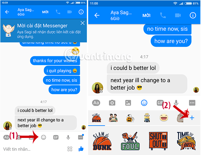 How to download and use the latest Sticker - Chin & Su theme on Facebook Picture 2