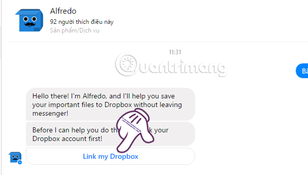 How to download Dropbox file right on Facebook Messenger Picture 2