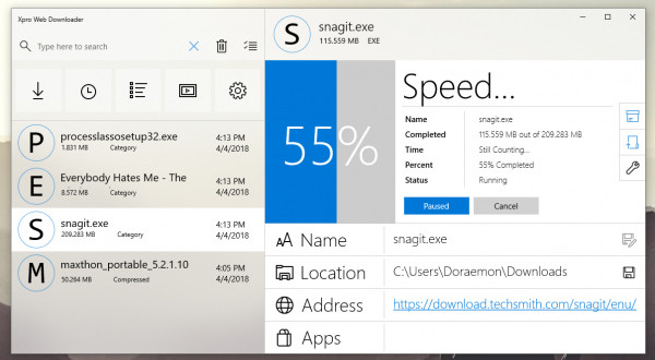 How to download files on Windows 10 using Xpro Web Downloader Picture 3