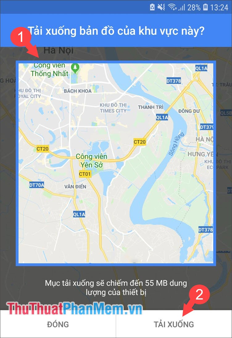 How to download Google Maps to your phone for offline use, without consuming 3G or 4G Picture 4