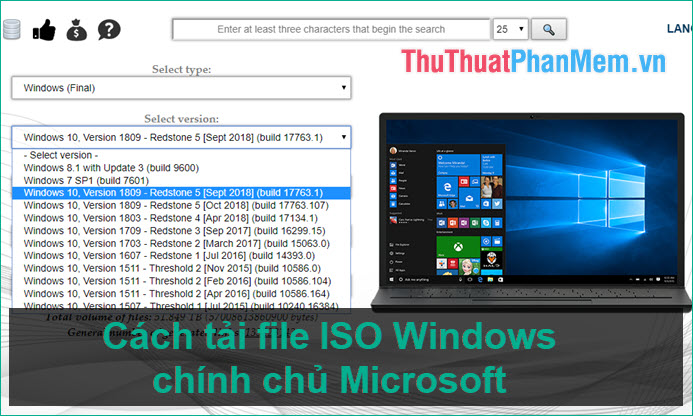 How to download ISO files Windows 7, Windows 8, Windows 10 from the Microsoft homepage Picture 1
