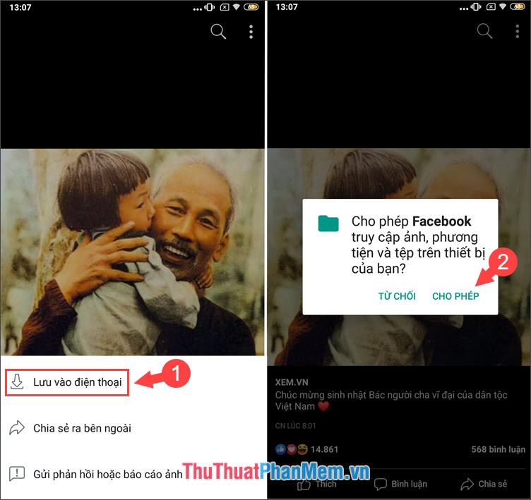 How to download photos on Facebook to your iPhone, Android Picture 5