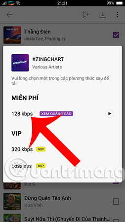How to download the entire Zing MP3 Playlist to your phone Picture 4