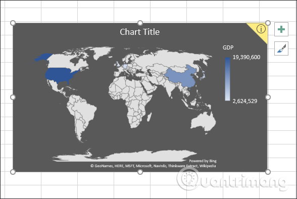 How to draw a map chart on Excel Picture 5
