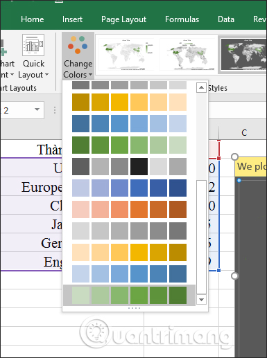 How to draw a map chart on Excel Picture 6