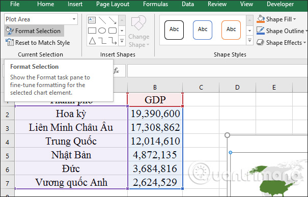 How to draw a map chart on Excel Picture 8